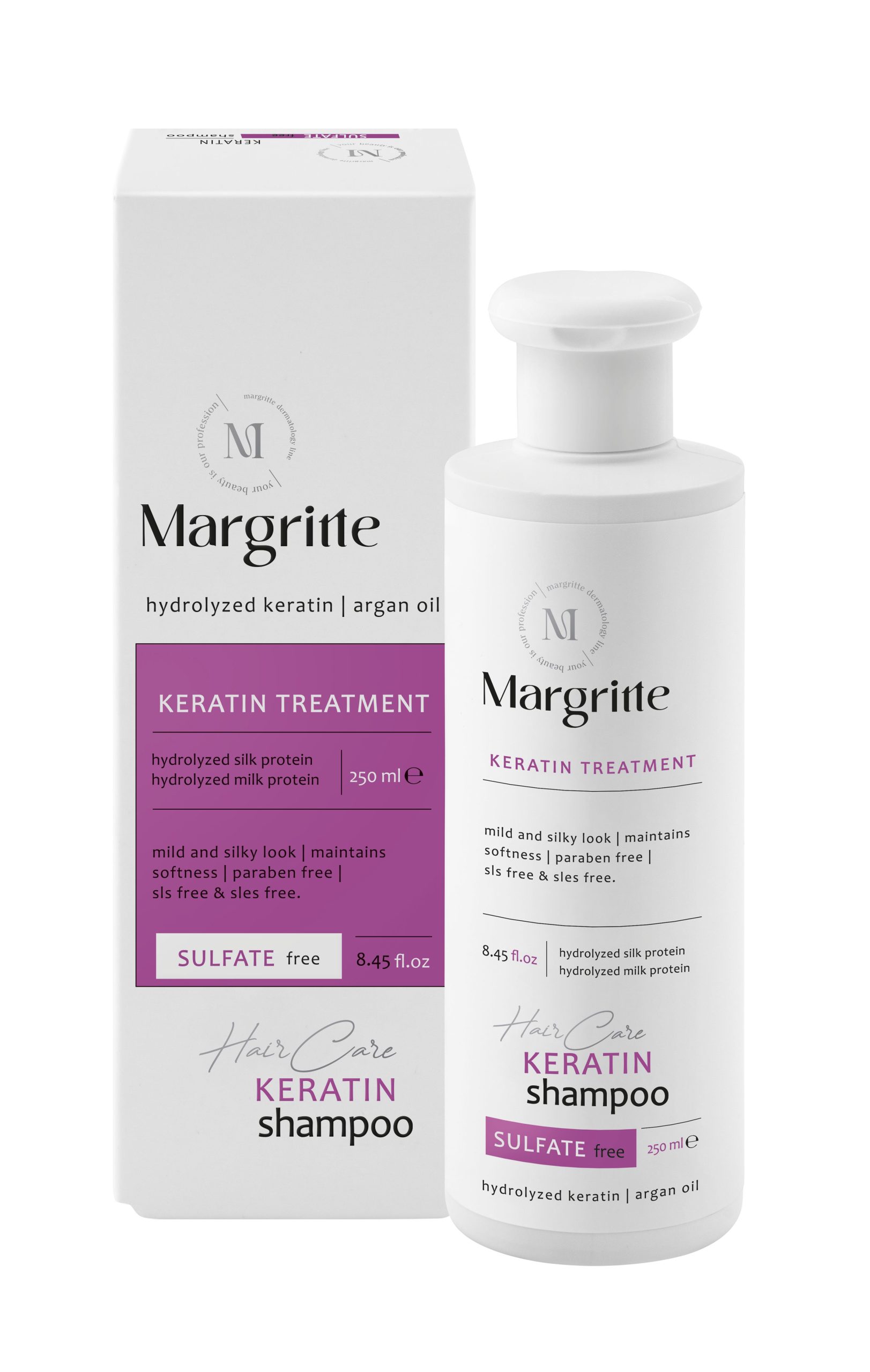 60dcd737-03f8-4278-98a5-e0a0bd2438ef شامپو کراتینه (پس از کراتین مو) حجم 250 میلی لیترSulfat Free مارگریت