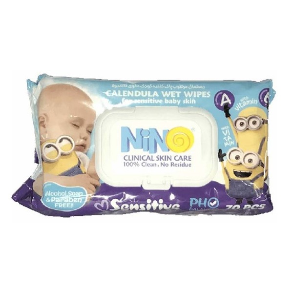 98717910745713 دستمال مرطوب کودک مینیون 70 برگ نینو