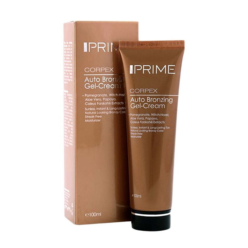 7169717a-0149-4776-88fd-9535540b9b48 ژل کرم برنزه کننده پرایم مدل Corpex حجم 100 میلی لیتر