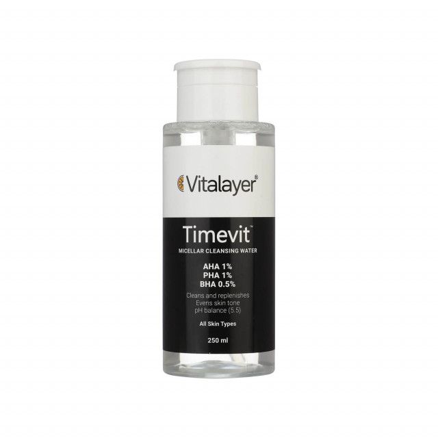 cbb5ceabd43397abf4a9c0e6952a19d8-single محلول پاک کننده آرایش ویتالیر مدل Timevit حجم 250 میلی لیتر