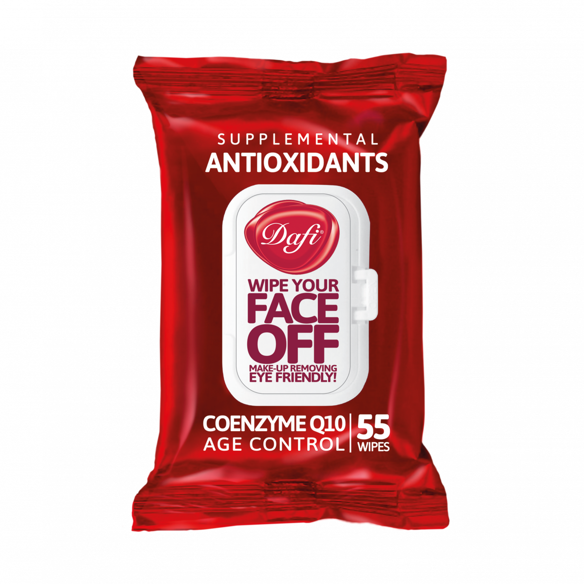 dafi032 دستمال مرطوب پاک کننده آرایش آنتی اکسیدان درب دار دافی بسته 55 عددی